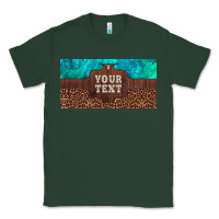 Sports Green preview custom name turquoise stone leopard bull skull license plate Classic Tee - Artiststas
