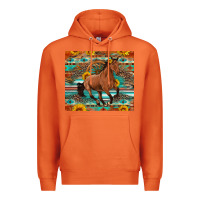 Carrot galloping horse aztec sunflower Premium Hoodie - Artiststas