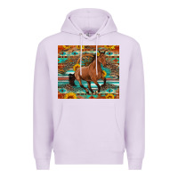 Lilac galloping horse aztec sunflower Premium Hoodie - Artiststas