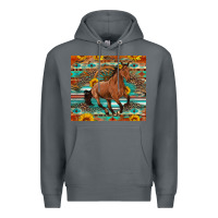 Rock galloping horse aztec sunflower Premium Hoodie - Artiststas