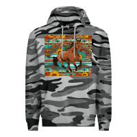 Slate Camo galloping horse aztec sunflower Premium Hoodie - Artiststas