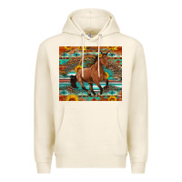 Tofu galloping horse aztec sunflower Premium Hoodie - Artiststas