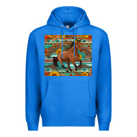 True Royal galloping horse aztec sunflower Premium Hoodie - Artiststas