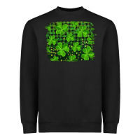 Black st patrick's day shamrock and plaid distressed background Heavyweight Sweatshirt - RanaPortraitStore