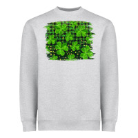 Heather Grey st patrick's day shamrock and plaid distressed background Heavyweight Sweatshirt - RanaPortraitStore