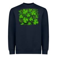 Navy st patrick's day shamrock and plaid distressed background Heavyweight Sweatshirt - RanaPortraitStore