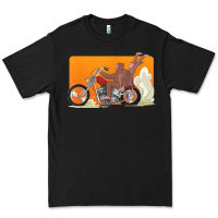 Black bigfoot t  shirt bigfoot riding motorcycle for biker sasquatch chick t Premium Tee - linhVisuals