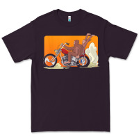 Plum bigfoot t  shirt bigfoot riding motorcycle for biker sasquatch chick t Premium Tee - linhVisuals