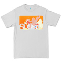 Dove Grey bigfoot t  shirt bigfoot riding motorcycle for biker sasquatch chick t Premium Tee - linhVisuals