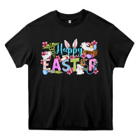 Black Happy Easter Nurse Heavy Core Tee - OliviaCreatesArt