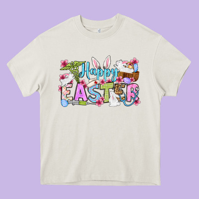 Happy Easter Nurse Heavy Core Tee Designed By Oliviacreatesart