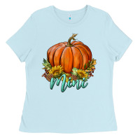 Baby Blue pumpkin mini Ladies Tee - BundleAndBundleShop