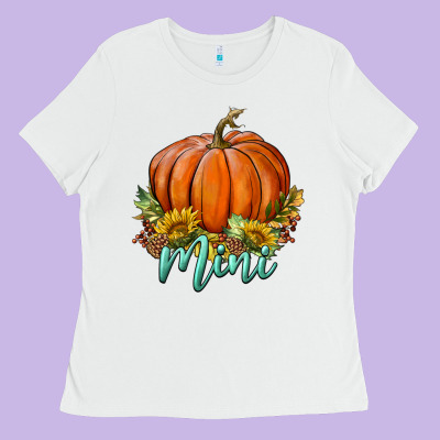Pumpkin Mini Ladies Tee Designed By Bundleandbundleshop
