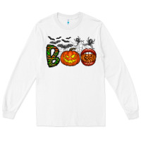 White boo halloween Long Sleeve Tee - CowhideDigitalArt