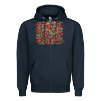 Navy Easter Butterflies Background Zipper Hoodie - RanaPortraitStore