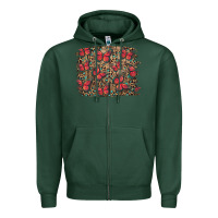 Sports Green Easter Butterflies Background Zipper Hoodie - RanaPortraitStore