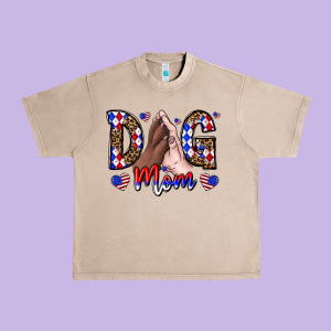 America Dog Mama Urban Heavy Tee Designed By Cowhidedigitalart
