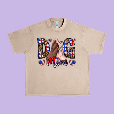 America Dog Mama Urban Heavy Tee Designed By Cowhidedigitalart