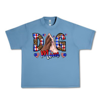 Pebble Blue America Dog Mama Urban Heavy Tee - CowhideDigitalArt