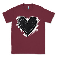 Burgundy black glitter heart Classic Tee - Jasminsmagicworld