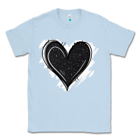 Dusty Blue black glitter heart Classic Tee - Jasminsmagicworld