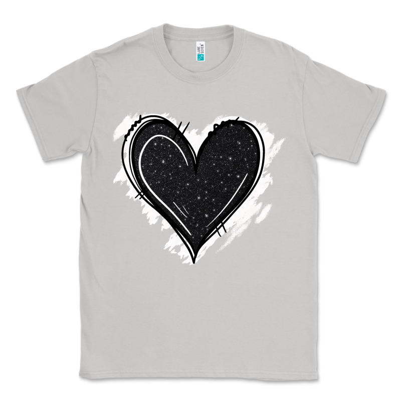 Black Glitter Heart Classic Tee by Jasminsmagicworld | Teevron