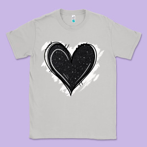 Black Glitter Heart Classic Tee Designed By Jasminsmagicworld