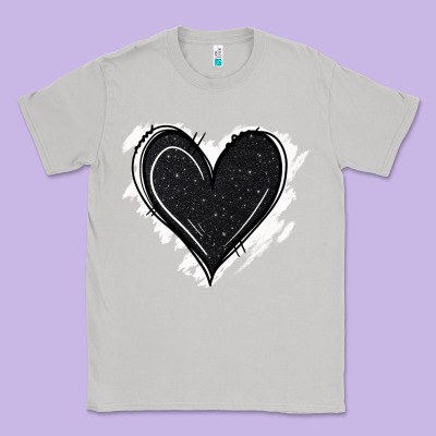 Black Glitter Heart Classic Tee Designed By Jasminsmagicworld