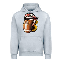 Heather Grey Football Tongue Urban Hoodie - Jasminsmagicworld