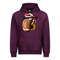 Mauve Wine Football Tongue Urban Hoodie - Jasminsmagicworld