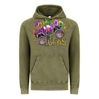 Vintage Olive mardi gras monster truck Vintage Hoodie - RacoonDesign