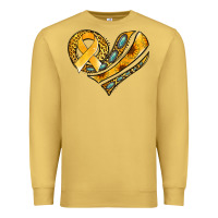Antique Gold childhood cancer awareness heart Premium Sweatshirt - Jasminsmagicworld