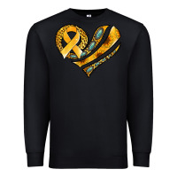Black childhood cancer awareness heart Premium Sweatshirt - Jasminsmagicworld