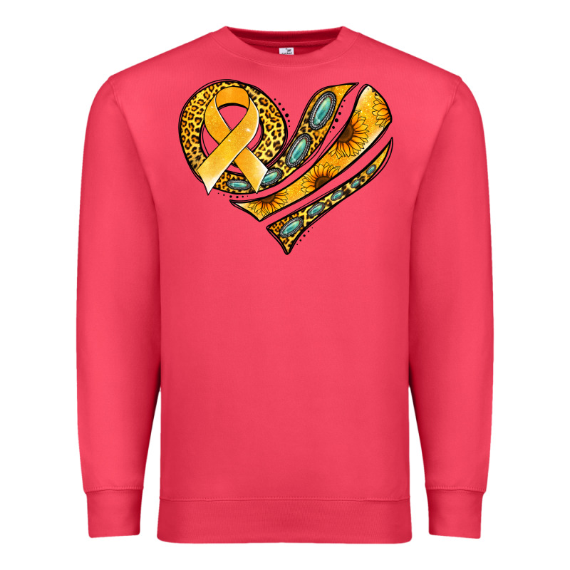 Childhood Cancer Awareness Heart Premium Sweatshirt by Jasminsmagicworld | Teevron