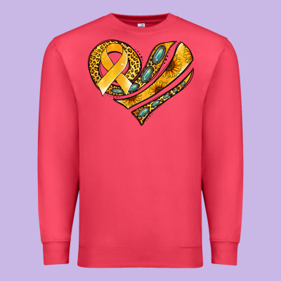 Childhood Cancer Awareness Heart Premium Sweatshirt Designed By Jasminsmagicworld