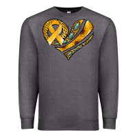 Charcoal Heather childhood cancer awareness heart Premium Sweatshirt - Jasminsmagicworld