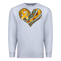 Heather Grey childhood cancer awareness heart Premium Sweatshirt - Jasminsmagicworld