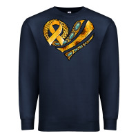 Navy childhood cancer awareness heart Premium Sweatshirt - Jasminsmagicworld