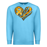 Ocean Blue childhood cancer awareness heart Premium Sweatshirt - Jasminsmagicworld
