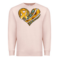 Pale Pink childhood cancer awareness heart Premium Sweatshirt - Jasminsmagicworld