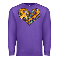 Purple childhood cancer awareness heart Premium Sweatshirt - Jasminsmagicworld