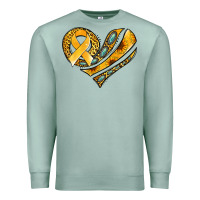Seafoam childhood cancer awareness heart Premium Sweatshirt - Jasminsmagicworld