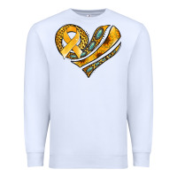 White childhood cancer awareness heart Premium Sweatshirt - Jasminsmagicworld