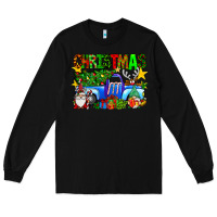 Black christmas truck Long Sleeve Tee - SublimationCraftShop