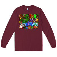 Burgundy christmas truck Long Sleeve Tee - SublimationCraftShop