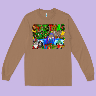 Christmas Truck Long Sleeve Tee Designed By Sublimationcraftshop
