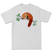 Dove Grey red panda sleeping Premium Tee - linhVisuals