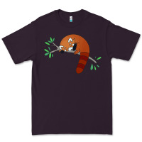 Plum red panda sleeping Premium Tee - linhVisuals