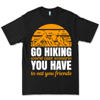 Black hiking t  shirt go hiking Premium Tee - linhVisuals