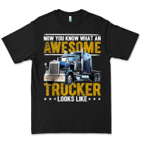 Black awesome trucker big rig semi trailer truck driver gift men tank top Premium Tee - linhVisuals